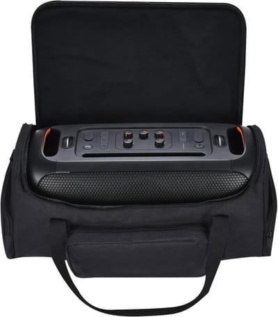 Draagbare Speaker Tas - Beschermhoes Opbergtas - Muziek Onderweg - Schouderband Bevestiging - Compact Ontwerp - Zwart