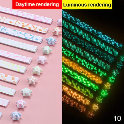 210 Vel Lichtgevend Origami Sterren Papier 10 Kleuren Strookjes Geluk Ster Decor Vouw Papier Knutselpapier Diy Kunst Knutselbenodigdheden Decor