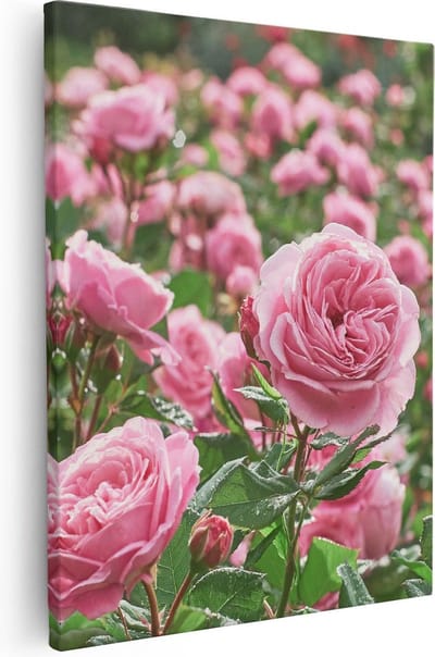 Artaza Canvas Schilderij Bloemen - 40x50 cm - Wanddecoratie Woonkamer - Muurdecoratie Rozen - Kamer Accessoires Stilleven