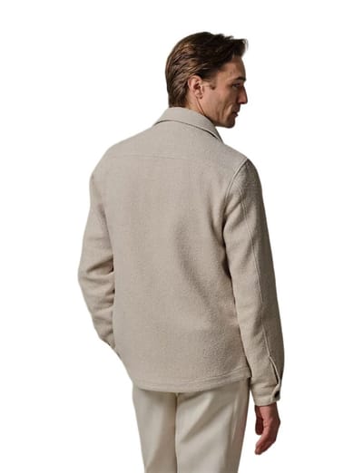Overshirt Profuomo creme katoen