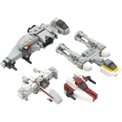 Gobricks Moc Espace Micro Chasseurs Rebelles Briques de Construction Briques Créatives Militaire Chasseur Y-Wing Jouets pour Enfants Cadeau gray