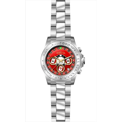 Invicta Speedway 50494 Heren Horloge - Quartz Uurwerk - Roestvrij Staal met rode Wijzerplaat - 39mm