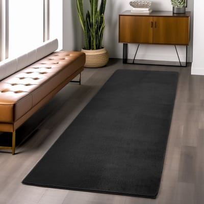 Binnenkleed, zwart, voor woonkamer en slaapkamer, duurzaam en slijtvast, modern design. 140x200 cm