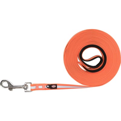 Hondenriem Trixie - Reflecterend Oranje 10m x 1.7cm - Waterafstotend PVC, Handlus