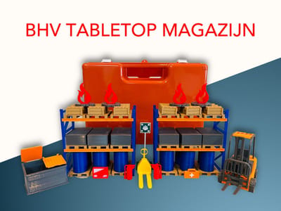 BHV Tabletop Magazijn Basis - Oefenset voor BHV training en ontruiming in magazijnen