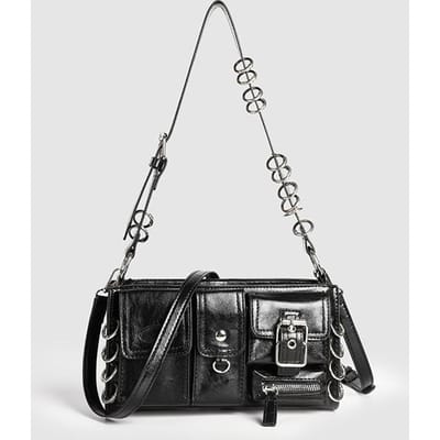 Niche Design Donkere Okseltas Stijlvolle Motorcrossbodytas met meerdere zakken gray