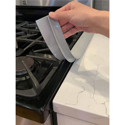 1 stuks Siliconen Hittebestendige Keuken Kieren Afsluitstrip, Olie- & Vuilbestendig Gasfornuis Kieren Zachte Afsluitstrip, Flexibele Fornuis Aanrecht Ruimtevuller Gray 1pc