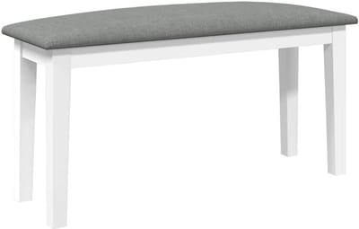 Gestoffeerde bank - Zitbank kistbank - Extra zitruimte - Massief rubberboom frame - 90 cm breed - Wit