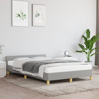 vidaXL - Bedframe - zonder - matras - 120x190 - cm - stof - lichtgrijs