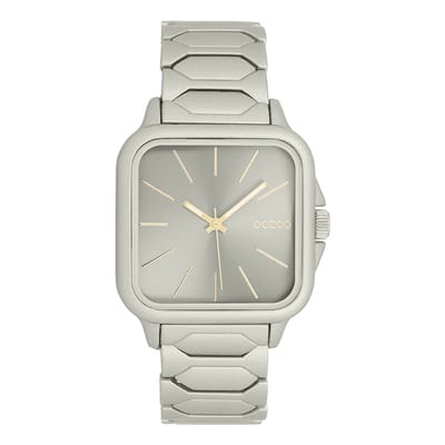 OOZOO Timepieces - Grijze OOZOO horloge met roestvrijstalen armband - C11660