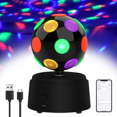 Dailygoods- Discobal 360° Rotatie - Bluetooth Luidspreker - RGB Disco Licht - Feestverlichting - Voor Kinderen - Afmetingen 110 x 110 x 170 mm