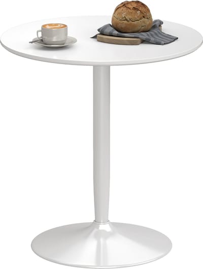 HOMCOM - eettafel - van MDF en staal - 70L x 70B x 75H cm - wit