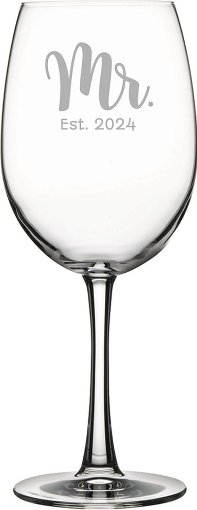 Gegraveerde rode wijnglas 58cl Mr. Est. 2024