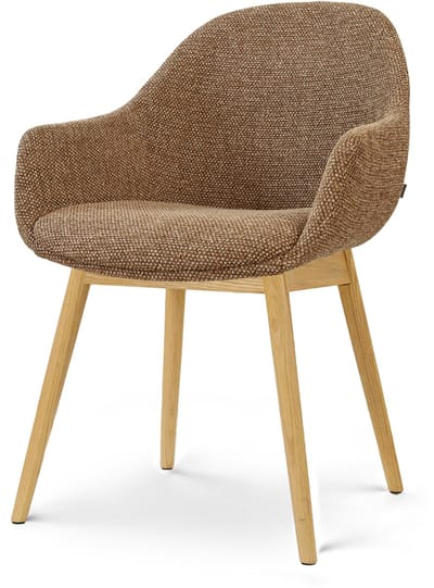 Nolon Nio-Mae Eetkamerstoel bruin blend - houten onderstel - japandi - armstoel - comfortabele zitting