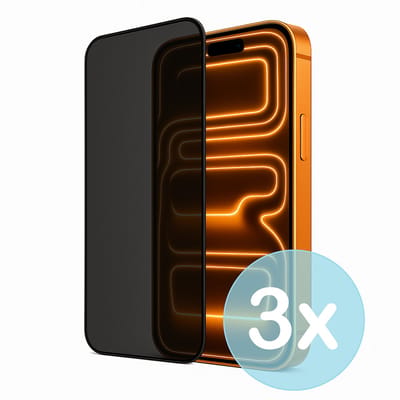 Privacy Screenprotector Geschikt voor iPhone 17 Pro Max – Anti-Gluren – Krasbestendig Gehard Glas 9H – Volledige Dekking – 3-Pack – FuturiQ