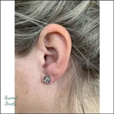 Aramat Jewels | Oorbellen | RVS Panter Oorbellen Dierenprint 10mm - Luipaard Oorstekers | Krokodil-Rood-7mm | |7mm | Staal | Kinderen, Volwassenen | Verkleurd niet