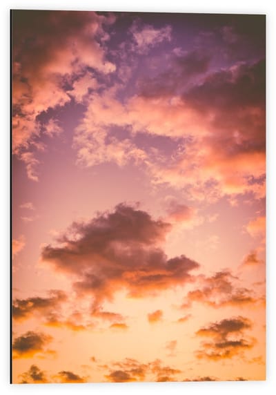 Dibond - Pastelkleurige Lucht (verticaal) - 40x60cm Foto op Aluminium (Wanddecoratie van metaal)