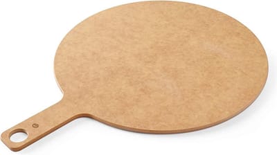 HENDI Pizza plank met handvat – geperste houtvezels – Ø305 mm – onderhoudsvrij – vaatwasmachinebestendig