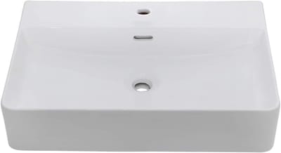 Wastafel Keramiek - Waskom Hangend - Badkamer Opfrissen - Lotus Effect Coating - 60x42x13cm - Wit