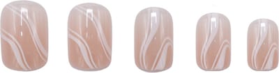Boozyshop ® Nepnagels Waves - Plaknagels Wit - 24 Stuks - Kunstnagels - Press On Nails - Manicure - Nail Art - Plaknagels met Lijm - French Nails