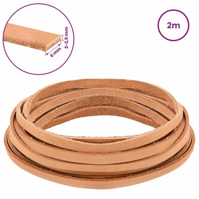 vidaXL - Leren - riem - 1 - Lichtbruin - 200 - x - 0,6 - cm - Leer