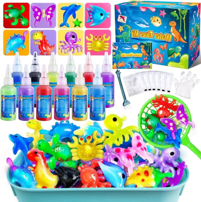 Water Elf Knutselset - Creatief Speelgoed - Kinderen Knutselen - 12 Kleuren Inclusief Glinster - 8 Dieren Vormen - Meerkleurig