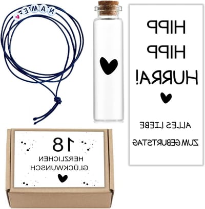Persoonlijke Naam Ketting met Testbuis als Verjaardagscadeau voor 18e, 20e, 30e en 40e Verjaardag, Inclusief Geschenkdoos
