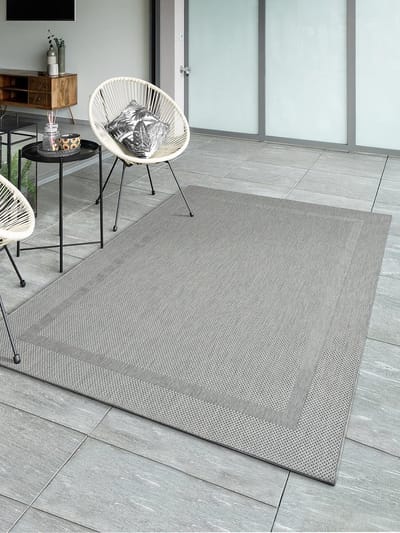Karpet24 Sisal – Modern Laagpolig Vloerkleed voor Binnen & Buiten in Grijs-140 x 200 cm