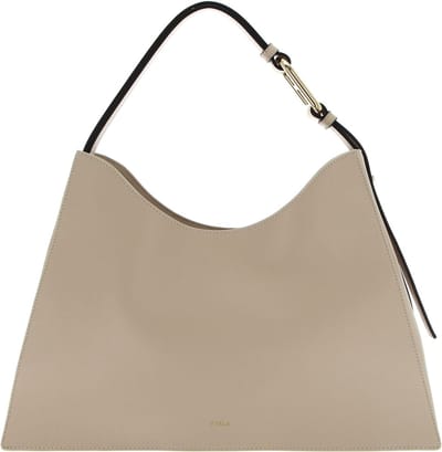 FURLA Leren Schoudertas Nuvola Hobo Avena Beige