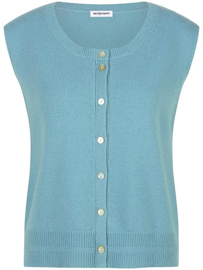 Gebreid vest Van Peter Hahn turquoise