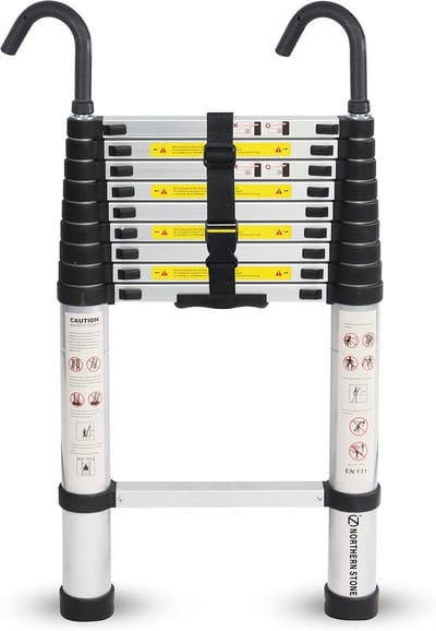Lexium Telescopische Ladder - Telescopische Vouwladder - Werkhoogte - Aluminium - Geschikt voor Particulier en Professioneel Gebruik - Telescopische Vouwladder - Max. Belasting 150 kg