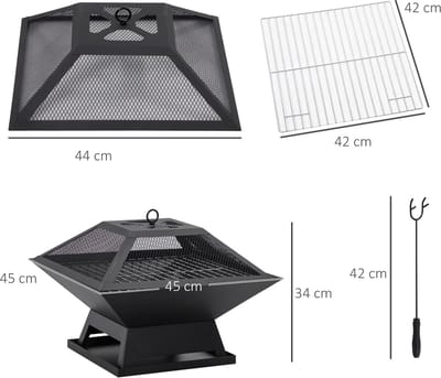 Tuinhaard - Zwart - Staal - Barbecue - Verwarming