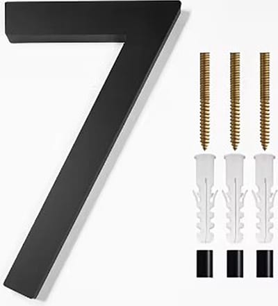 Actie4you® - Huisnummer - Aluminium - 125mm - 1 CM Dik - Zwart Modern Huisnummer - Mat Zwart - Huisnummer Zwart - Nummer 7