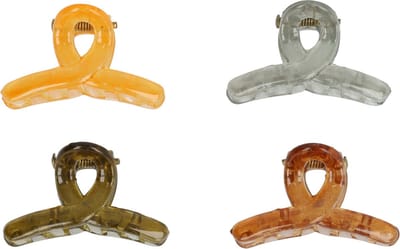 Haarsoires Haarspeld Haarklemmen 3cm – Wavevorm – Bruin Grijs Groen – Set van 4 - Haarclip Klem - Hair Claw - voor Opsteken Haar - Hair Clip - Decoratieve Haaraccessoire