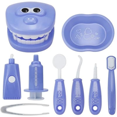 9PCS Simulatie Tandarts Speelset Baby Tandarts Medische Kit Rollenspel