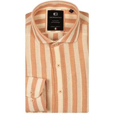 Giordano Overhemd Row Cutaway Structure Stripe Pastel Roze / male