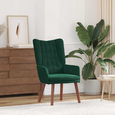 vidaXL - Fauteuil - Donkergroen - 63 - x - 67 - x - 94 - cm - Fluweel