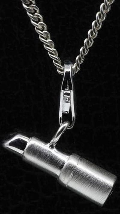 Zilveren Lippenstift zilver hanger én bedel