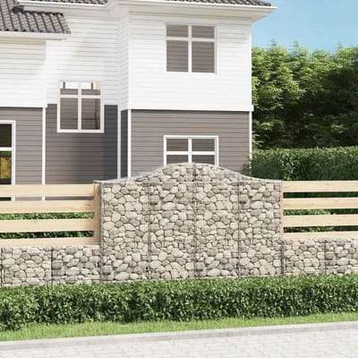 vidaXL - Schanskorven - 12 - st - gewelfd - 200x50x140/160 - cm - ijzer