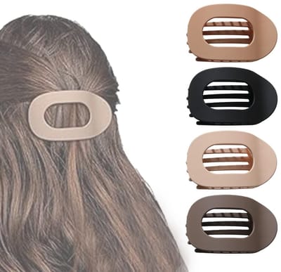Dailygoods- Haarklemmen 4 Stuks - Platte Haarclips - Elegant Design - Lichtgewicht en Duurzaam - Sterke Grip - Perfect voor Halve Staarten