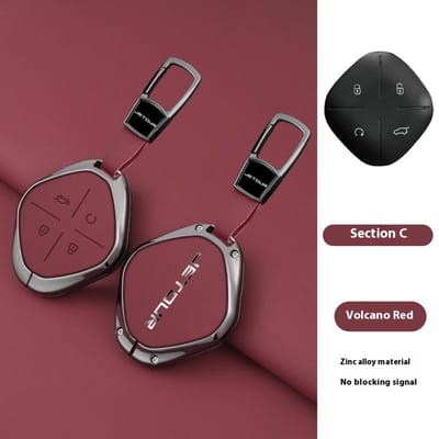 Voor Chery Jetour Dashing X-1 Plus Dtc Zinklegering Leer Auto Sleutelhoes Auto Afstandsbediening Sleutel Beschermhoes Fob Accessoires black