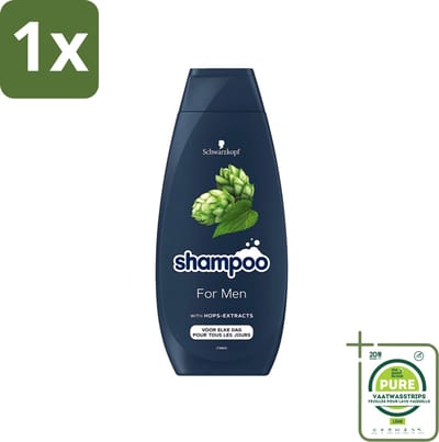 1 x Schwarzkopf - Shampoo - For Men - Met Hop Extract - Voor elke dag - 400 ml - Haarversterkend Shampoo - Shampoo Voor Mannen - Hop Extract Shampoo - Volume Shampoo - Vegan Shampoo
