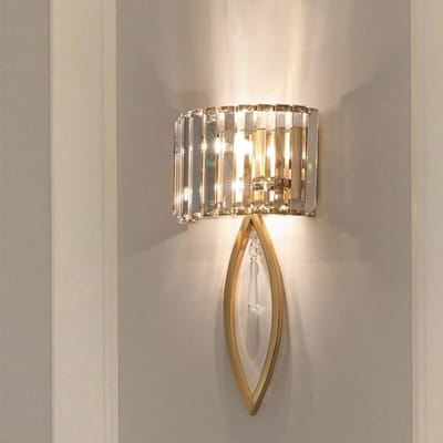 Moderne Gouden Wandkandelaar met Glas Lampenkap - Minimalistische Vintage Wandverlichting voor Badkamer