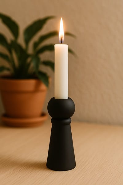 Nordeliv - Kaarshouder Zwart - Geo Crown Present time - Polyresin black
