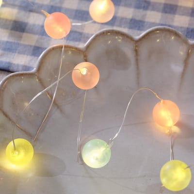 Micro LED Bollen - Kleurrijke Lichtketting - Feestelijke Decoratie - Met Timer Functie - 20 Lampjes 190cm - Pastel