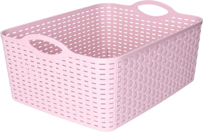 Plasticforte opbergmandje/kastmandje - 11 liter - oud roze - kunststof - 35 x 28 x 16 cm - nestbaar