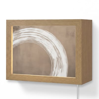 Wandlamp 20x15 cm - Oplaadbaar - Verf - Bruin - Japandi - Wandlampen binnen woonkamer - Slaapkamer lamp met kabel - Decoratieve nachtlamp - Vloerlamp snoer