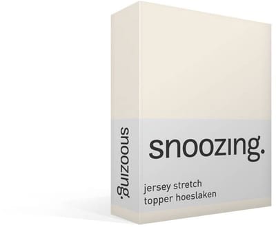 Snoozing Jersey Stretch - Topper - Hoeslaken - Eenpersoons - 70/80x200/220 cm - Ivoor