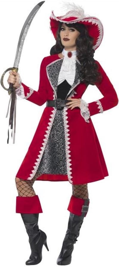 Piratenjurk Rood Luxe Dame - Maat L