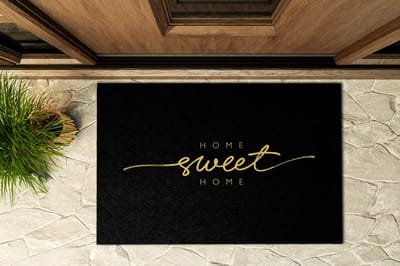 Coloray Buiten Deurmat - Zwart Deurmat Voor Buiten - Het opschrift 'Home Sweet Home' Waterdichte Deurmat - Stijlvolle Entree Decoratie - Winter Deurmat Buiten - Weerbestendige Deurmat Met Print - 90x60 cm